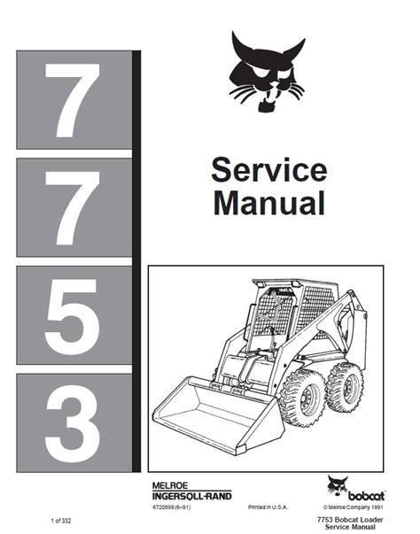 bobcat 7753 skid steer loader service repair manual|bobcat 7753 skid steer manual.